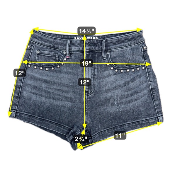 Idyllwind Miranda Lambert Jean Shorts 10W Black Studded High Rise Gypsy - Picture 4 of 7